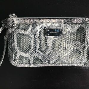 Nine West Gray Snake Pattern Wristlet